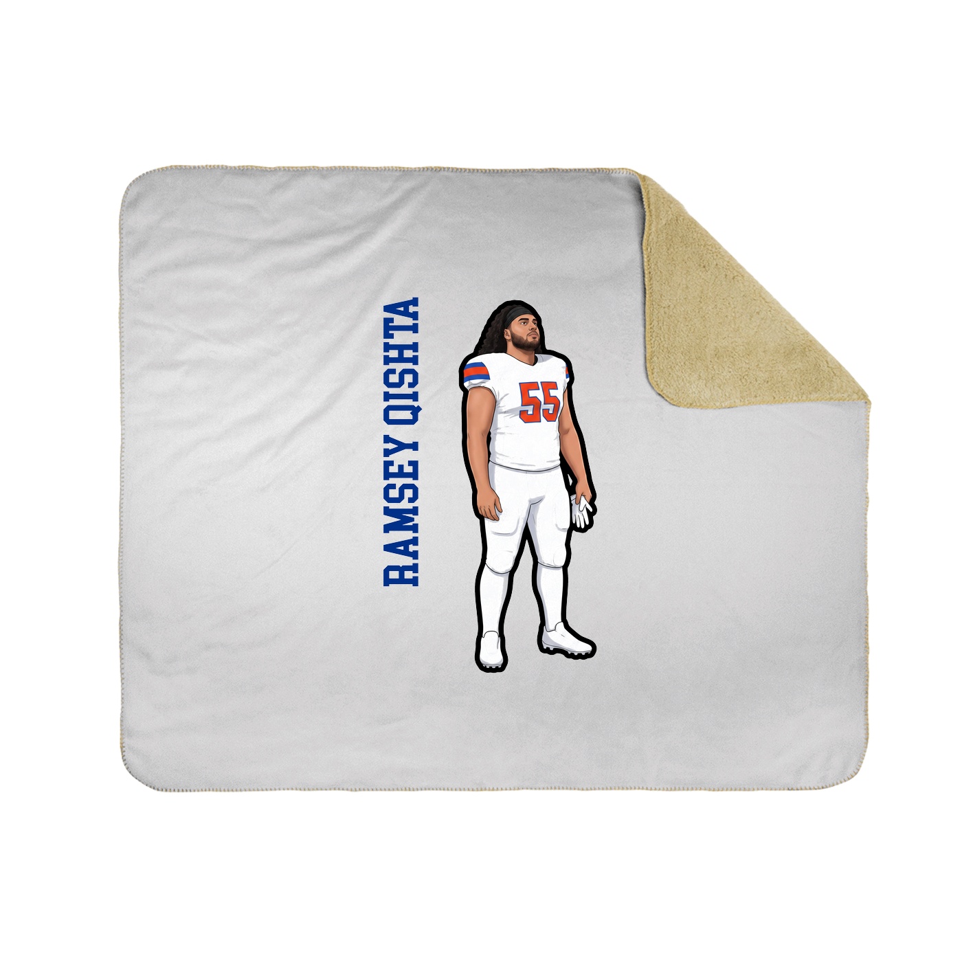Throw Blanket — Name Vertical in White