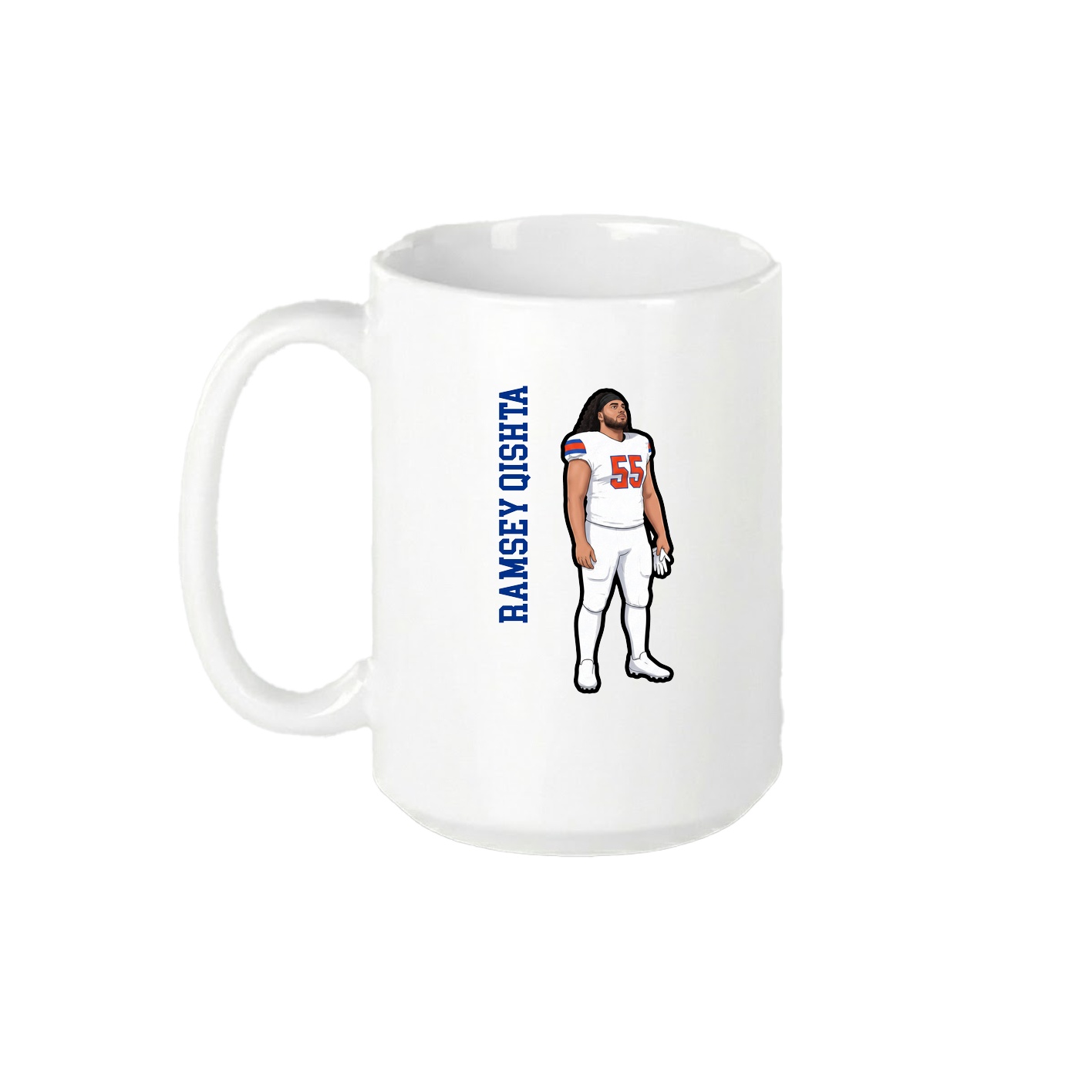 15oz Coffee Mug — Name Vertical in White