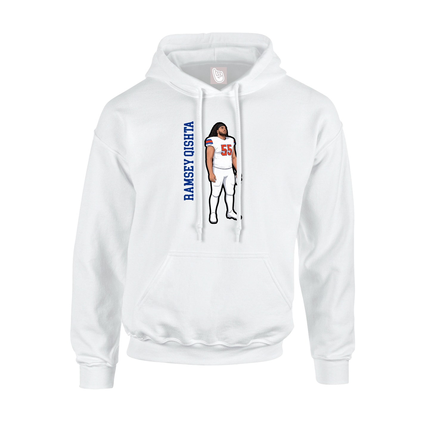 Hoodie — Name Vertical in White