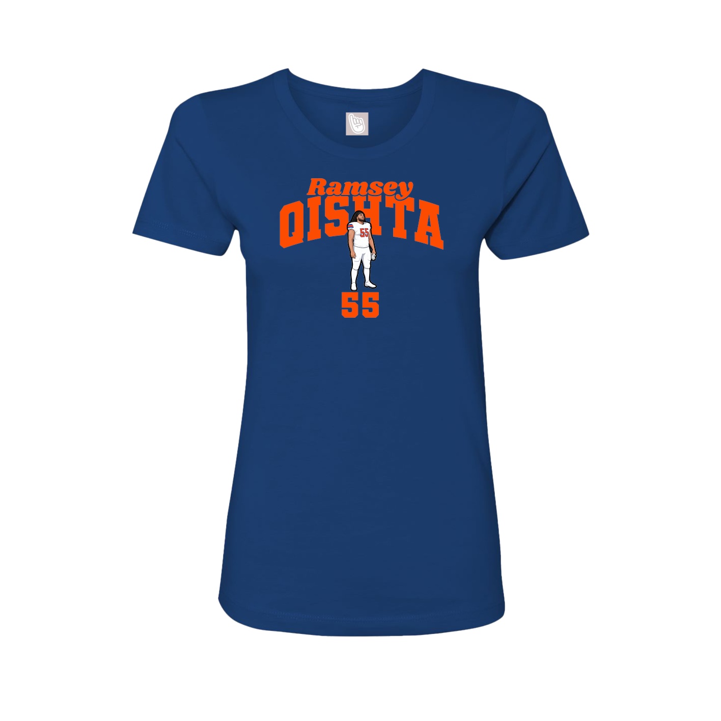 Fitted Women's Tee — Signature Arch in Royal