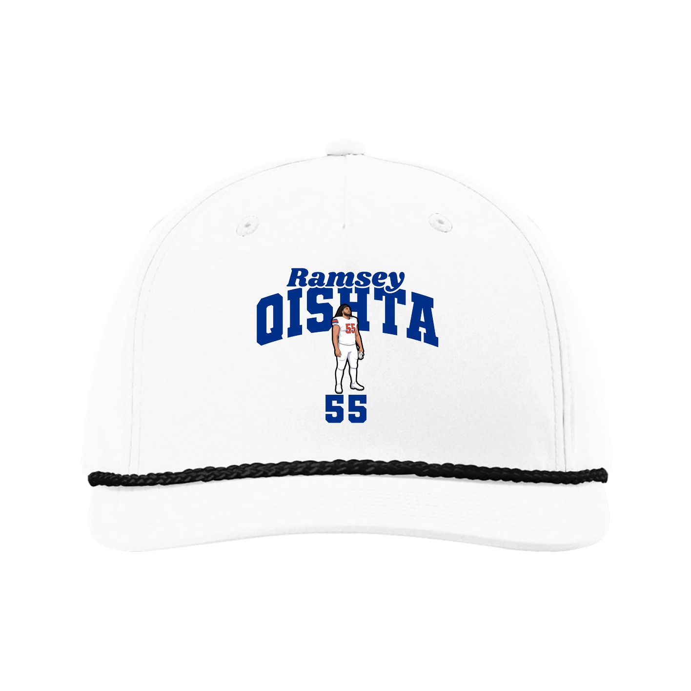 Five-Panel Classic Rope Cap — Signature Arch in White