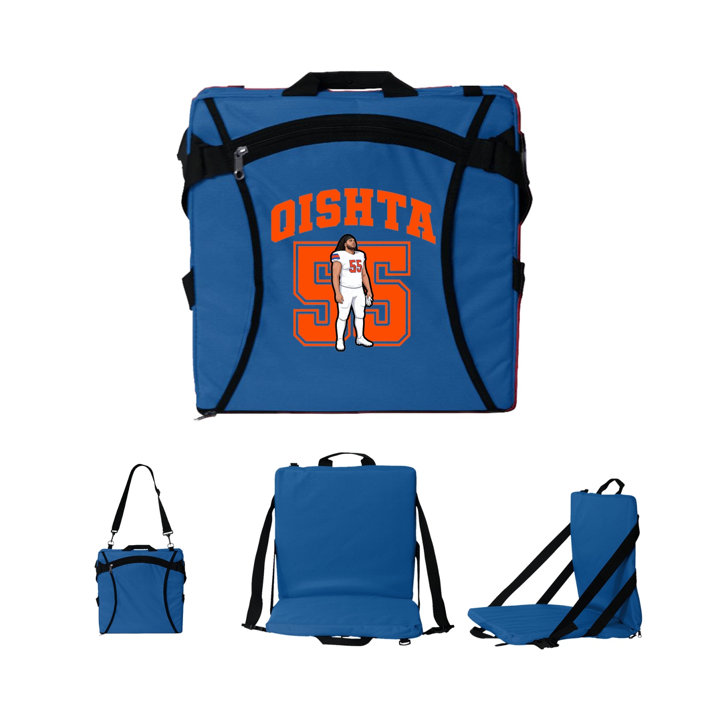 Folding Stadium Seat — Number in Royal