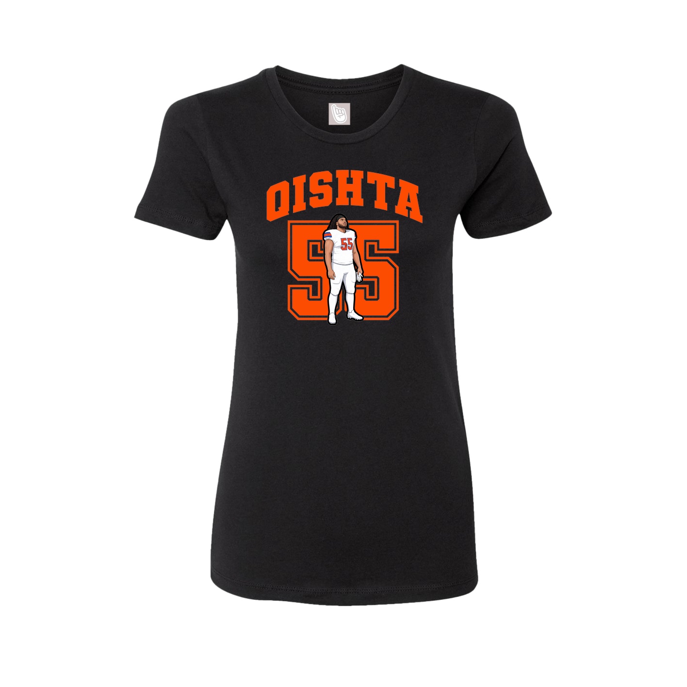Fitted Women's Tee — Number in Black