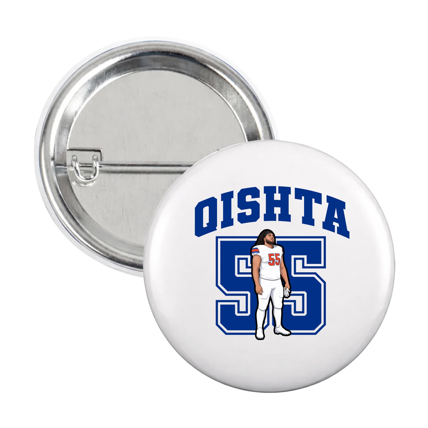Game Day Button — Number in White