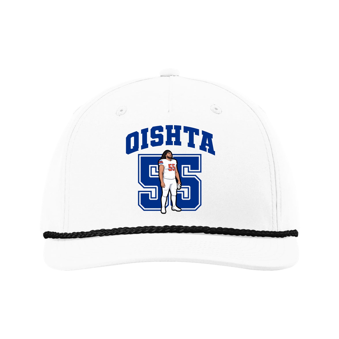 Five-Panel Classic Rope Cap — Number in White