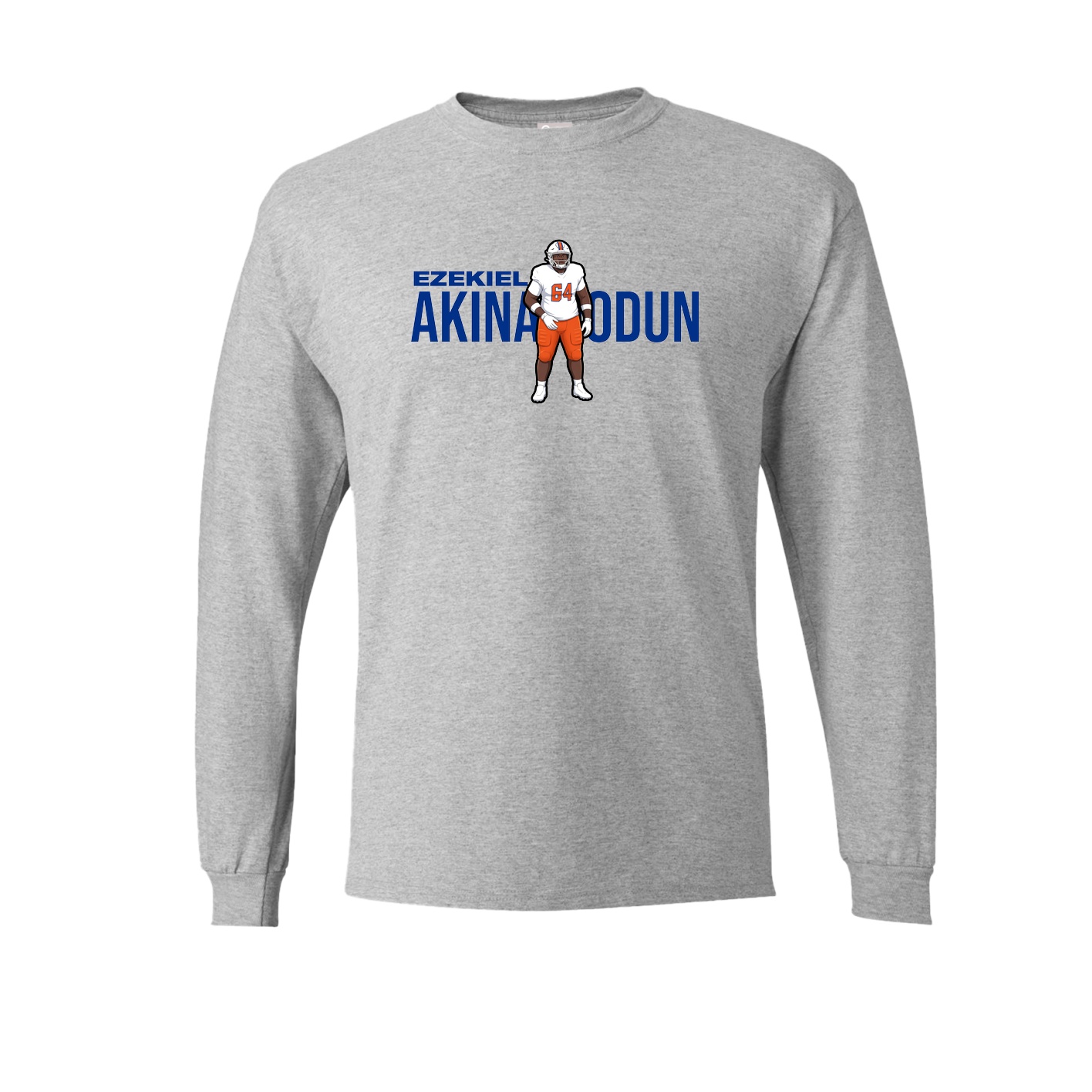 Long Sleeve Tee — Player Name in Grey