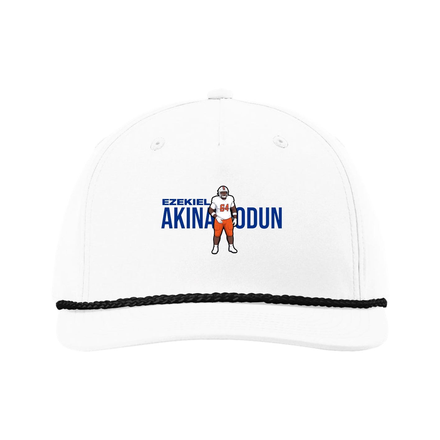 Five-Panel Classic Rope Cap — Player Name in White