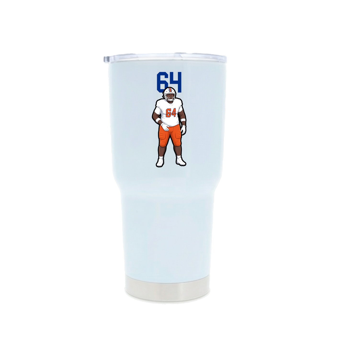 30oz Stainless Steel Tumbler — Number Top in White