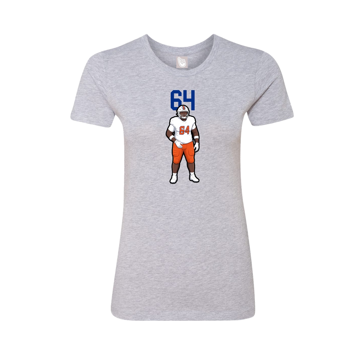 Fitted Women's Tee — Number Top in Grey
