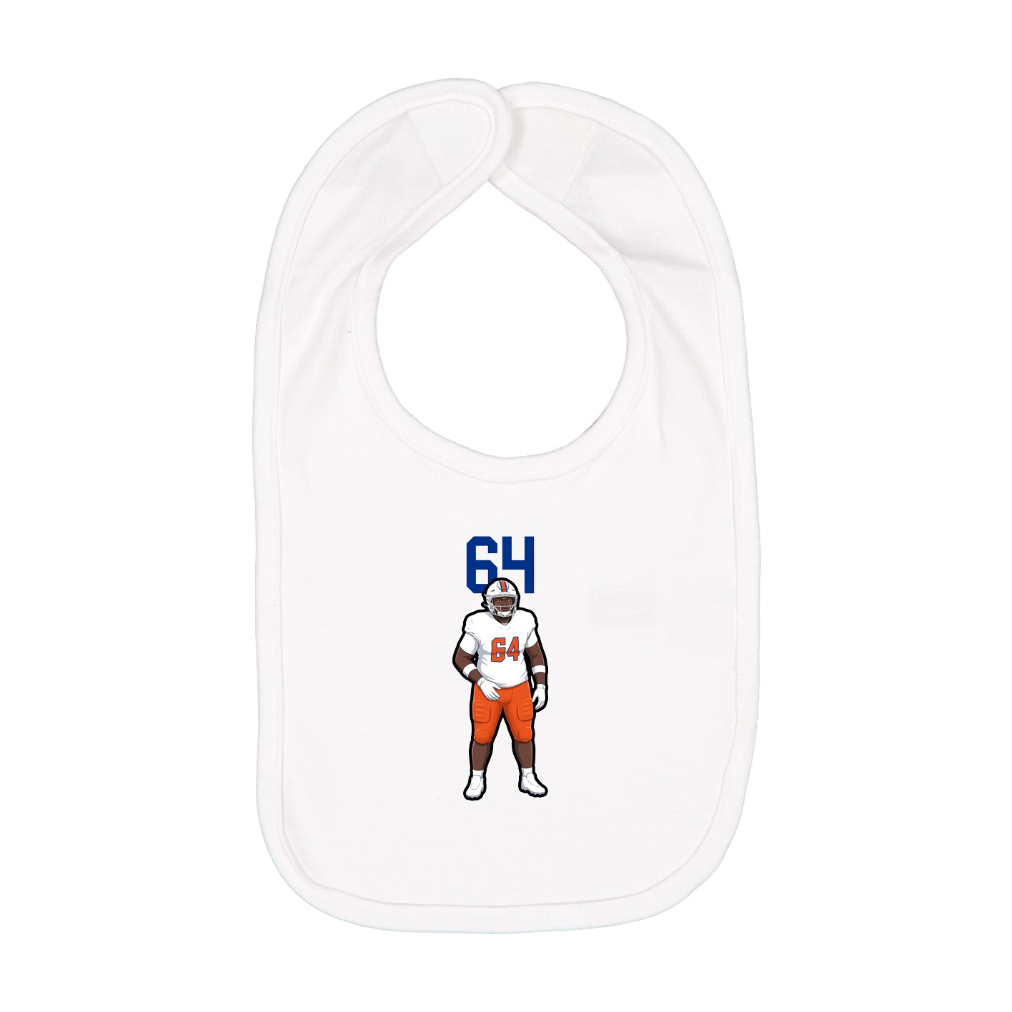 Infant Bib — Number Top in White