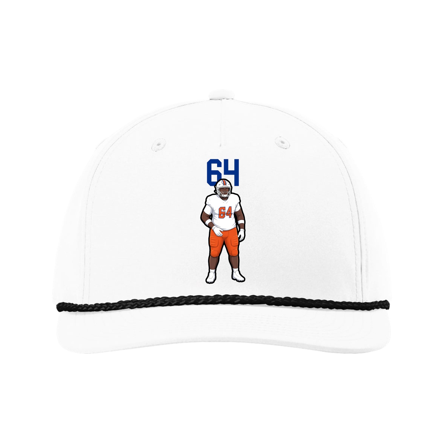 Five-Panel Classic Rope Cap — Number Top in White