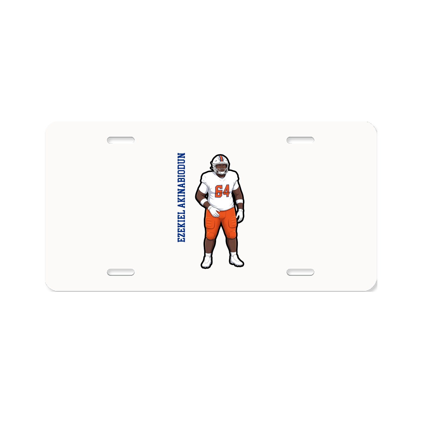 License Plate — Name Vertical in Classic