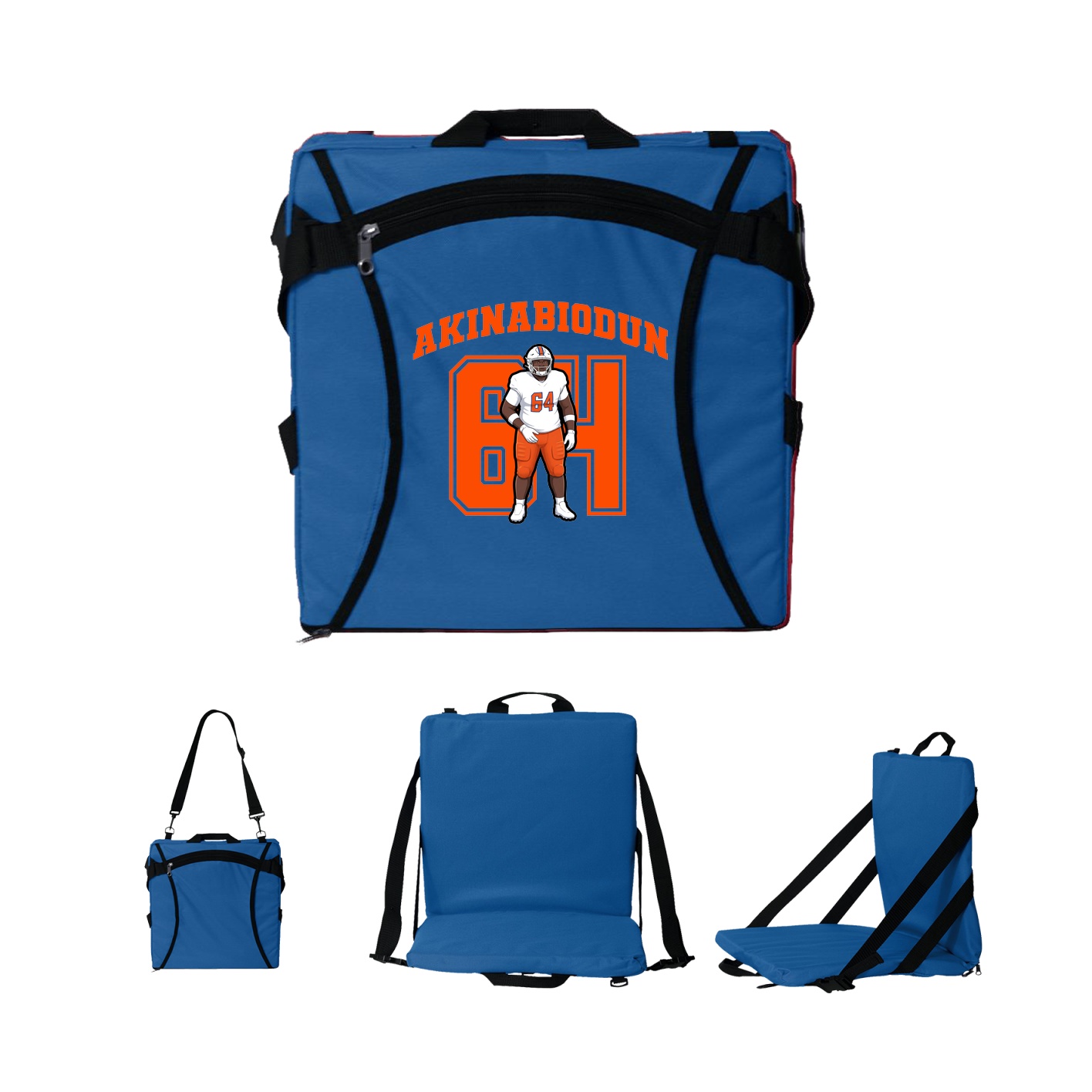 Folding Stadium Seat — Number in Royal