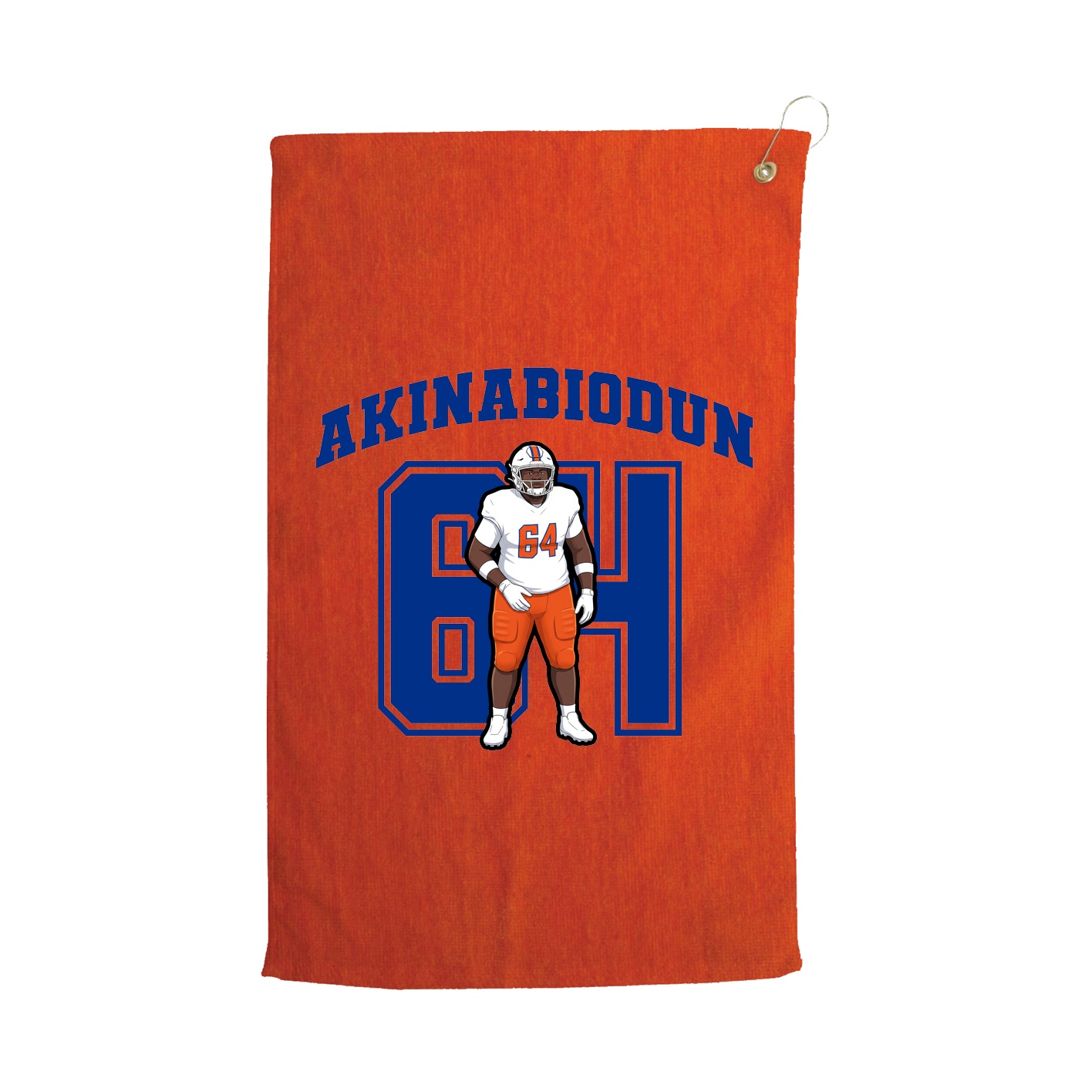 Golf Towel — Number in Orange