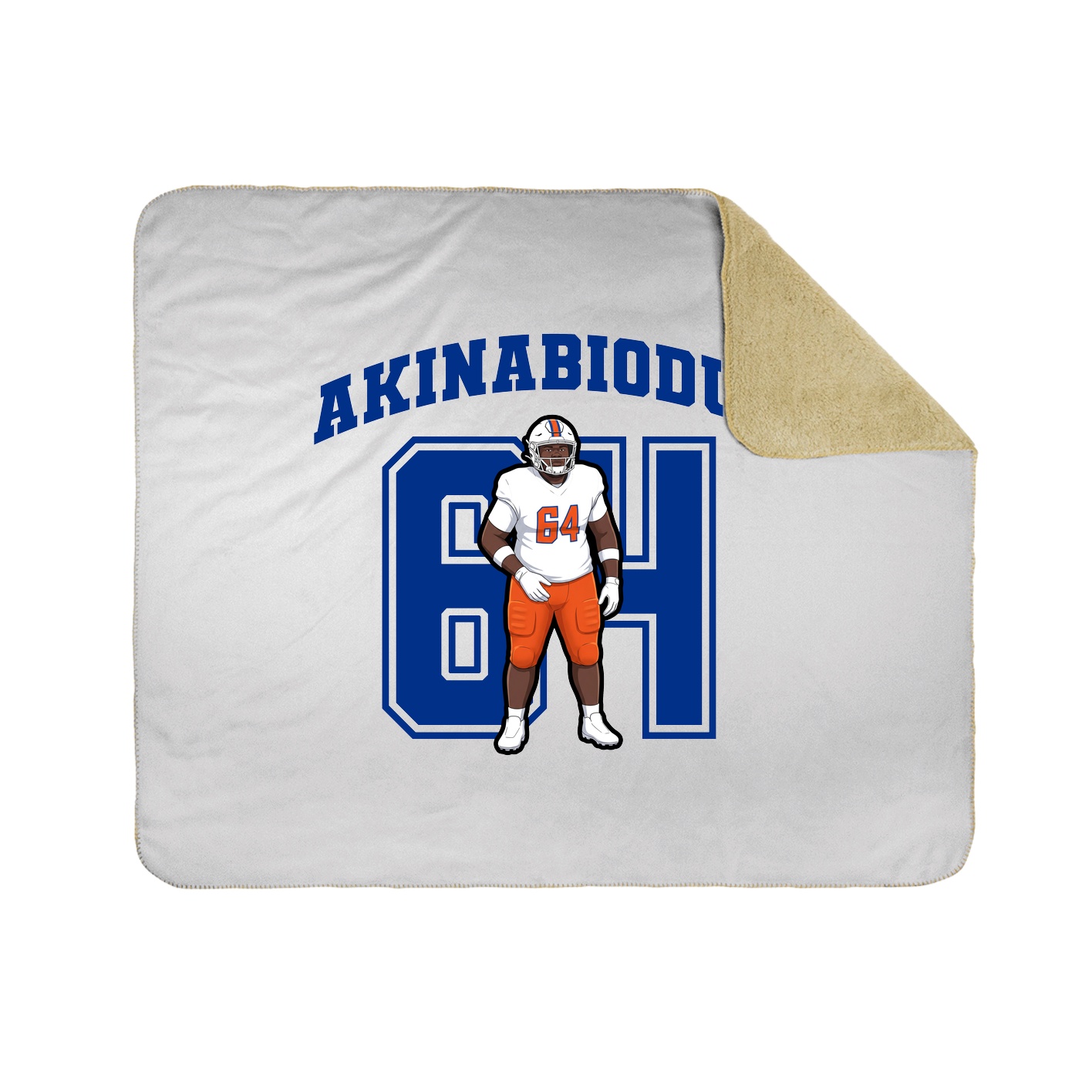 Throw Blanket — Number in White