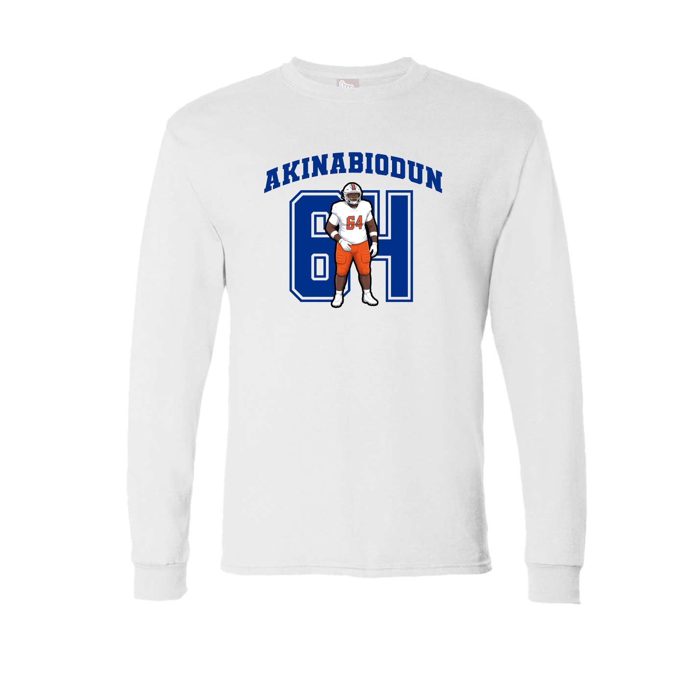 Long Sleeve Tee — Number in White