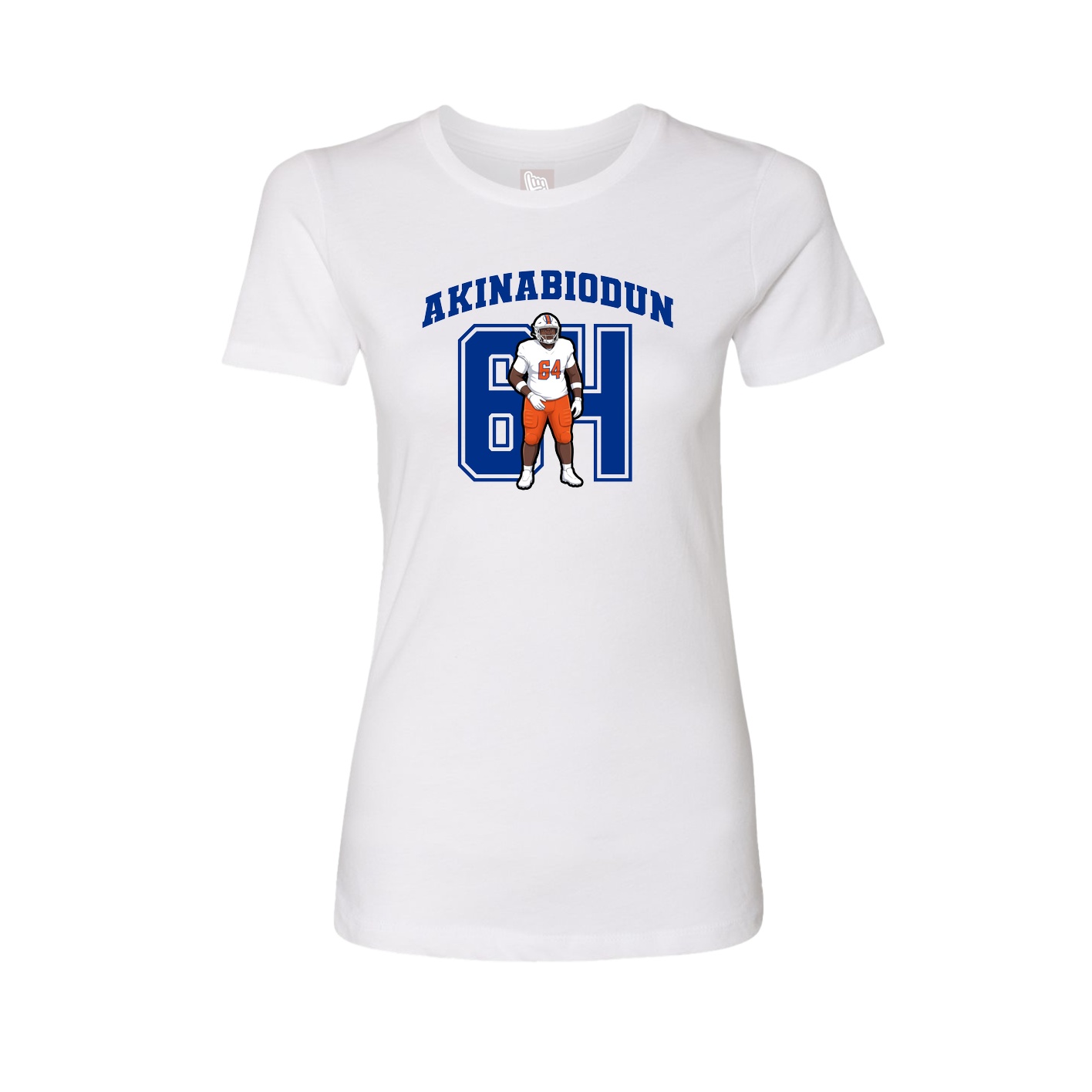 Fitted Women's Tee — Number in White