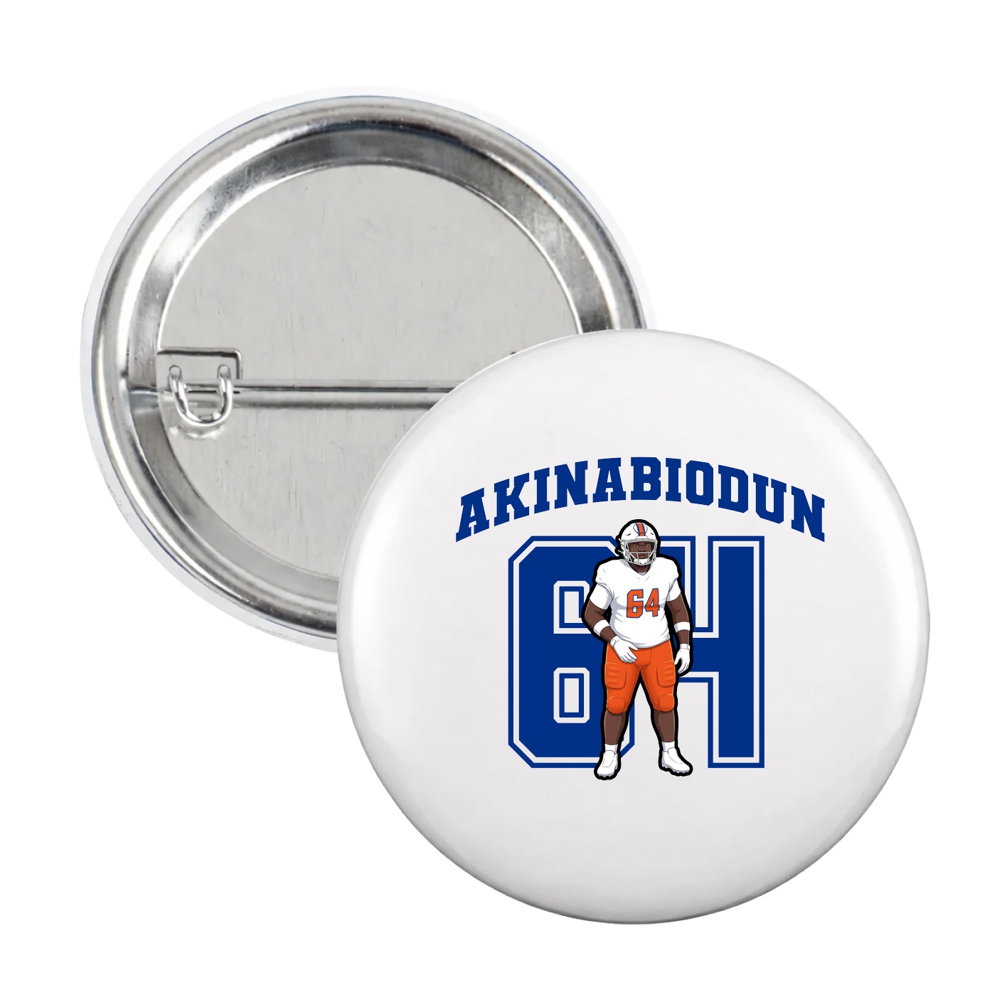 Game Day Button — Number in White
