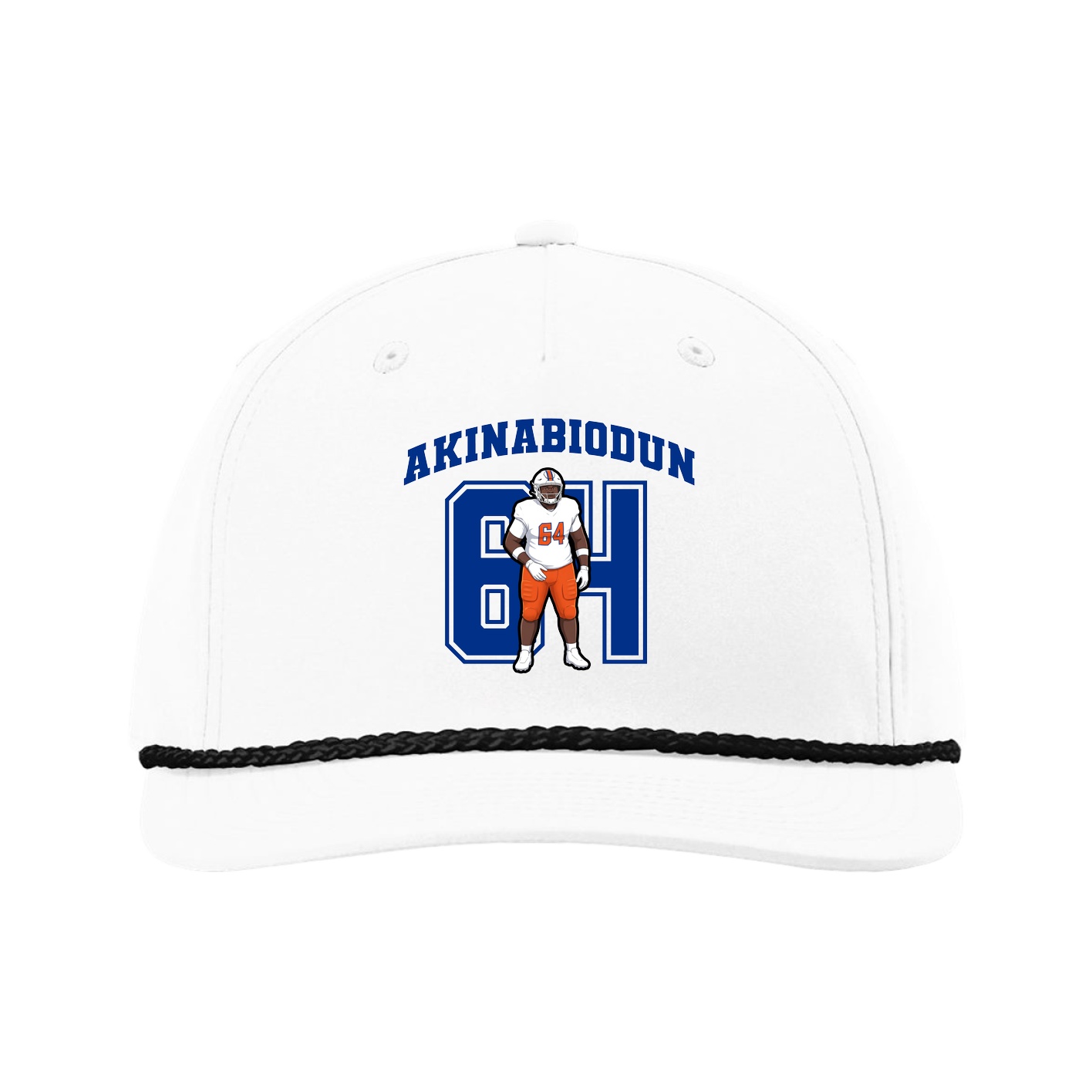 Five-Panel Classic Rope Cap — Number in White
