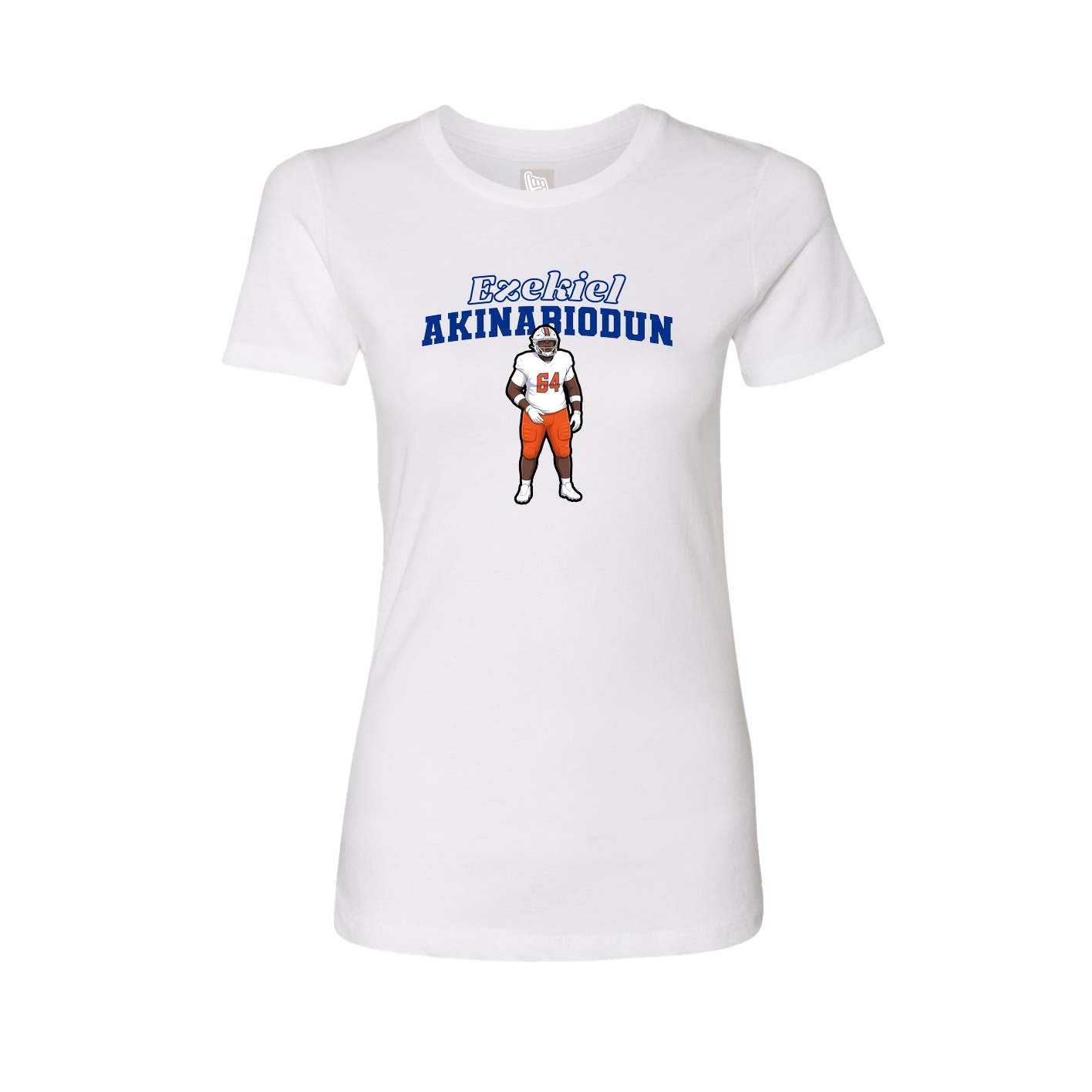Fitted Women's Tee — Name Arch in White
