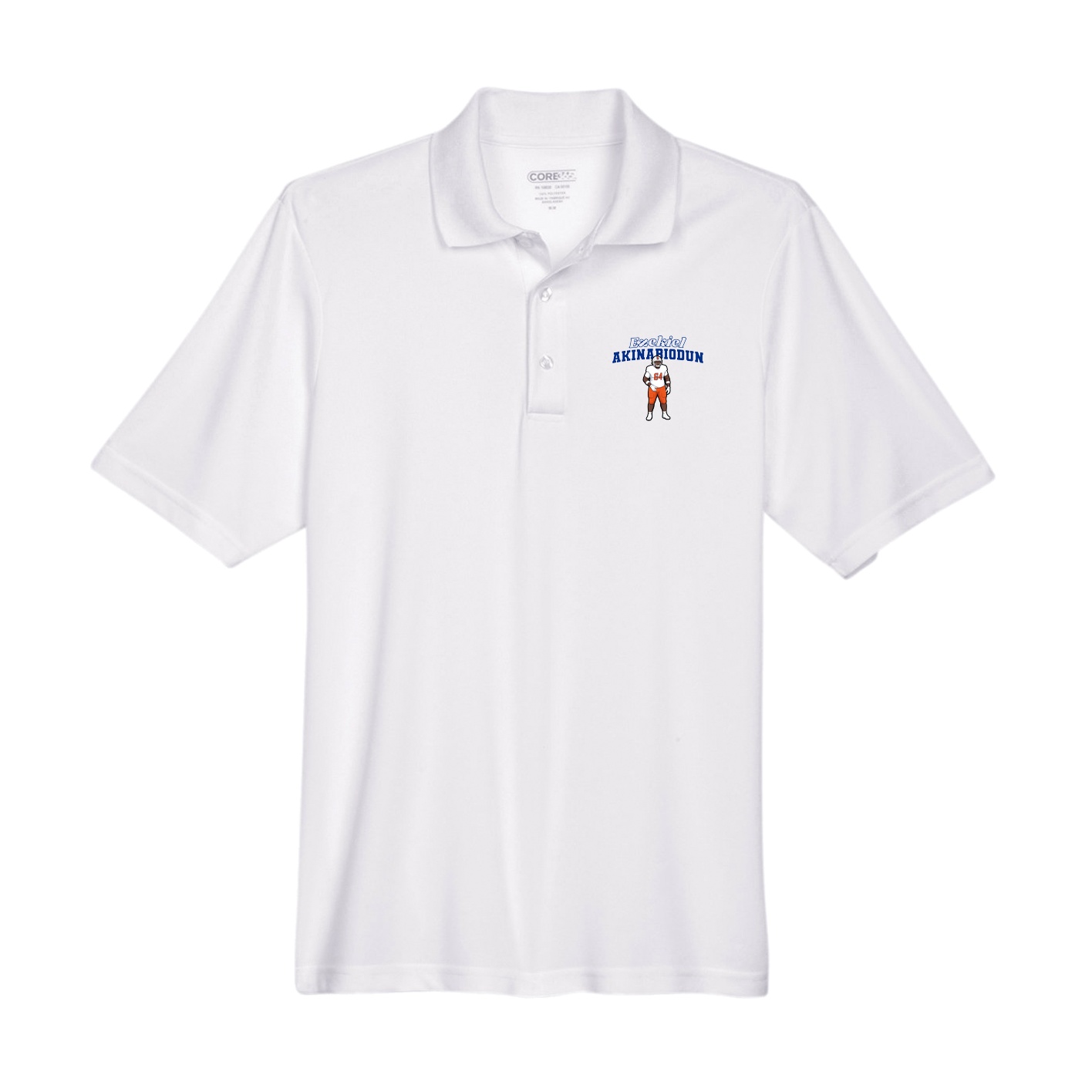Performance Polo — Name Arch in White