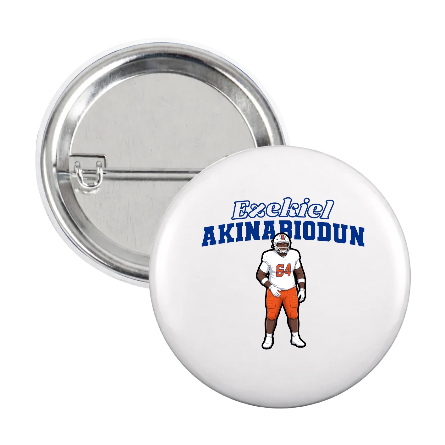 Game Day Button — Name Arch in White