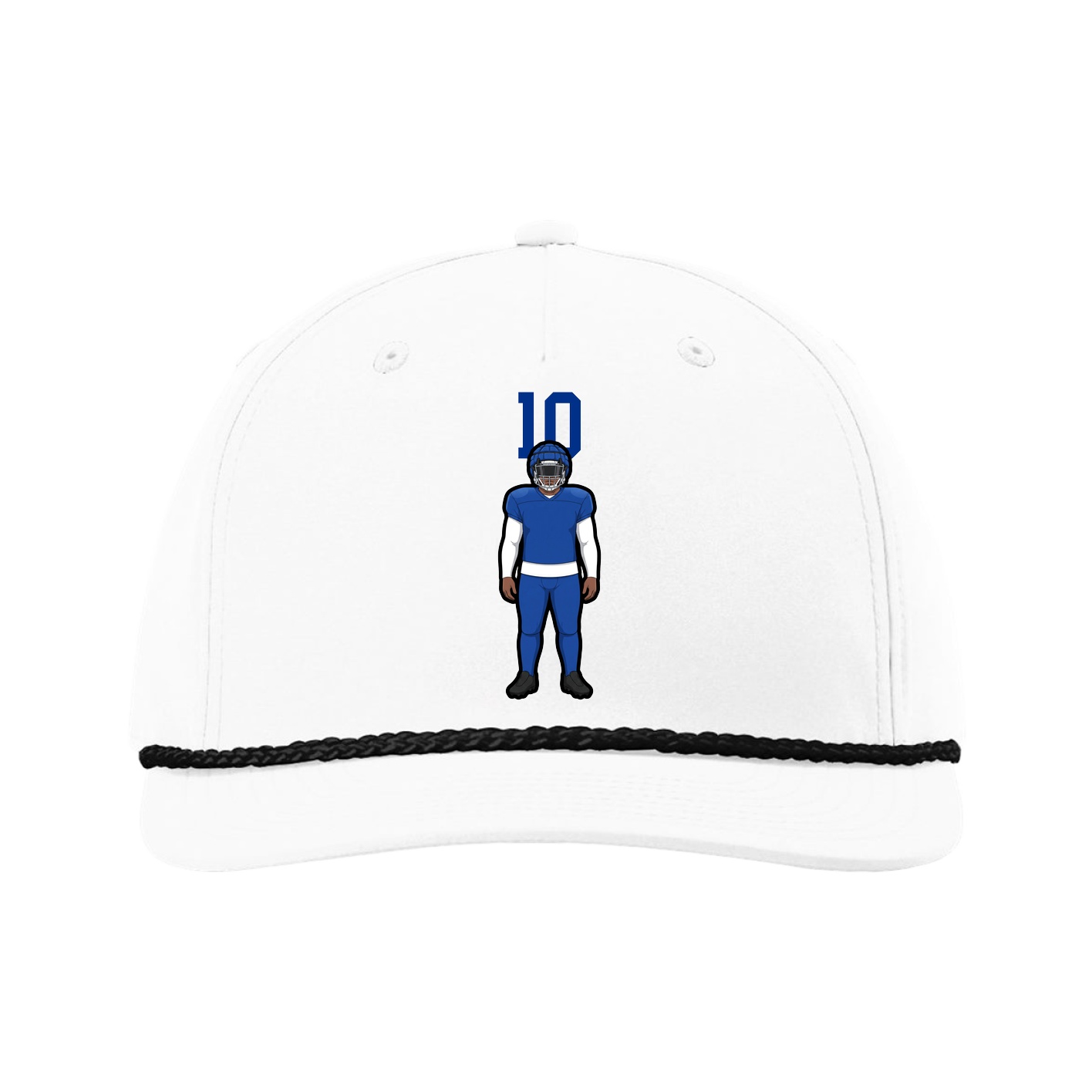 Five-Panel Classic Rope Cap — Number Top in White
