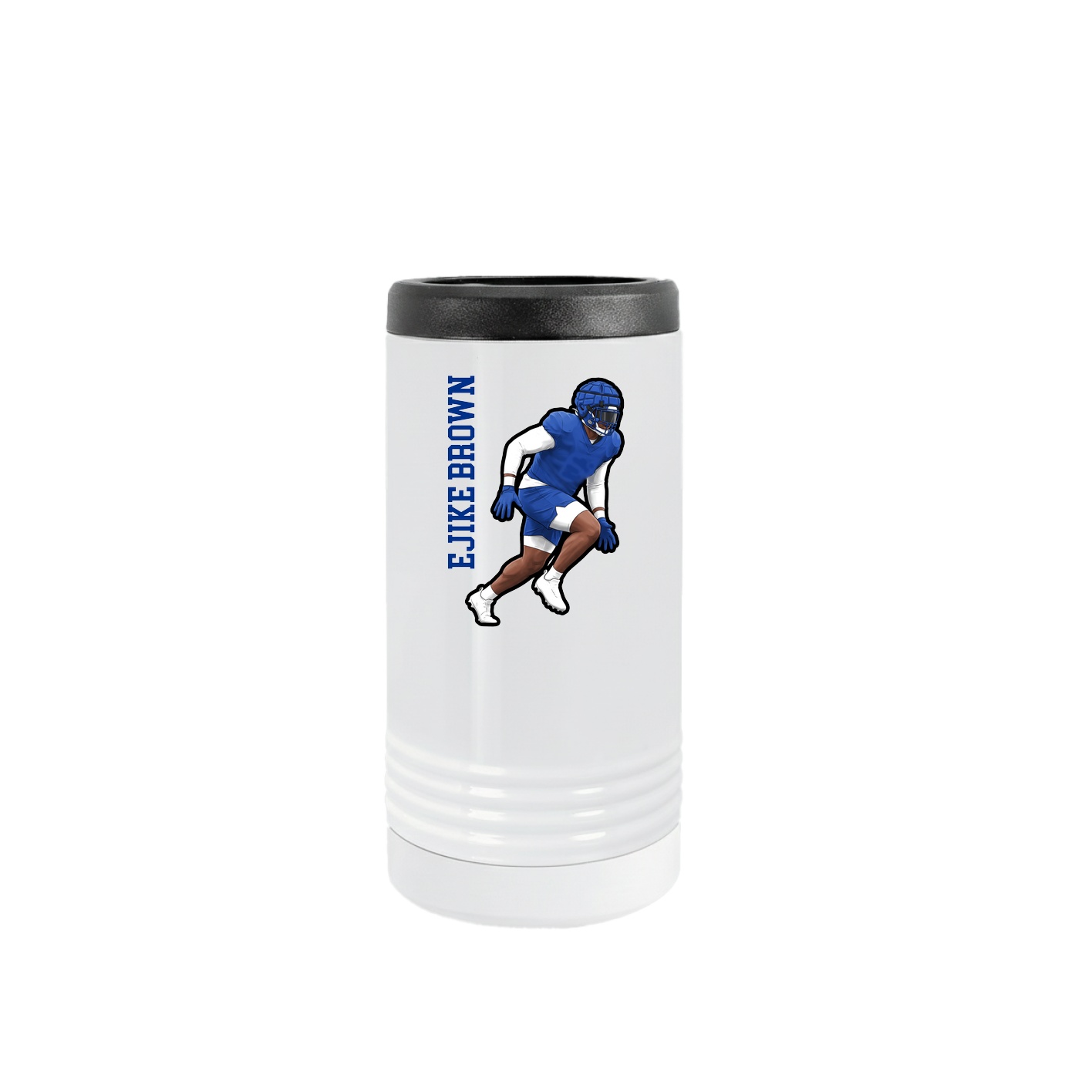 Slim Beverage Holder — Name Vertical in White