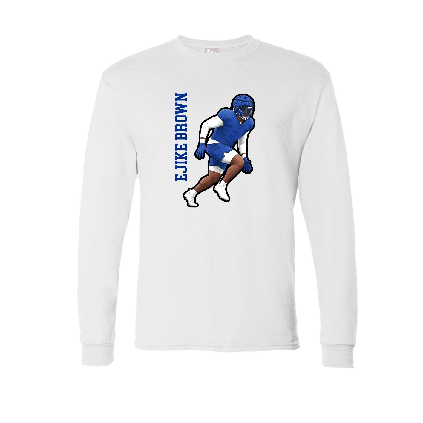 Long Sleeve Tee — Name Vertical in White