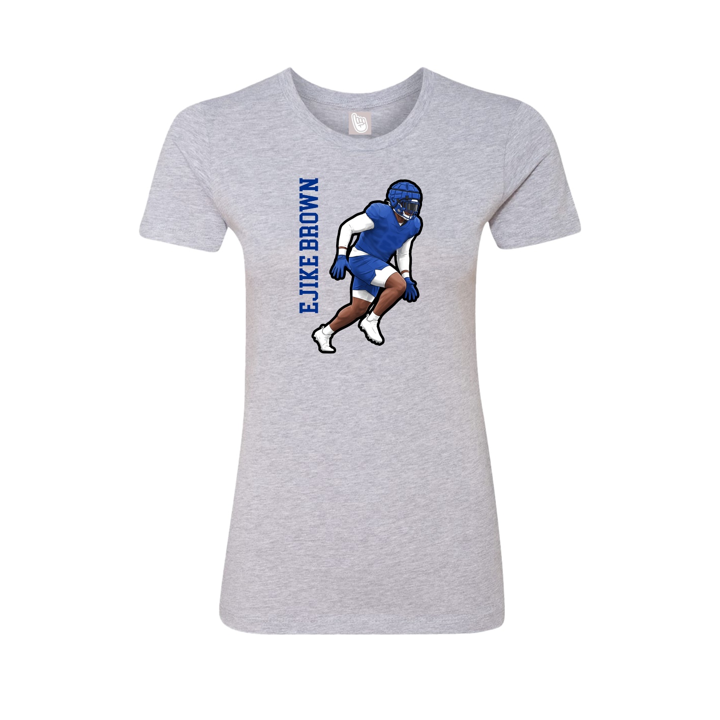 Fitted Women's Tee — Name Vertical in Grey
