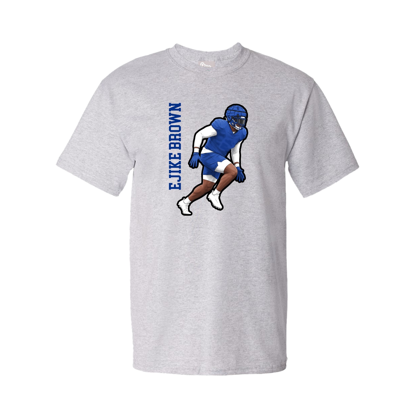 Youth Tee — Name Vertical in Grey