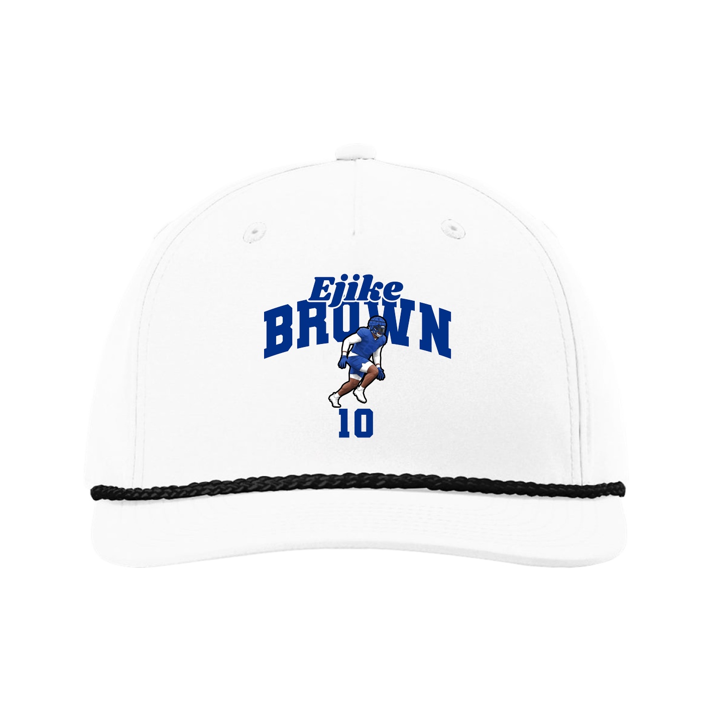 Five-Panel Classic Rope Cap — Signature Arch in White