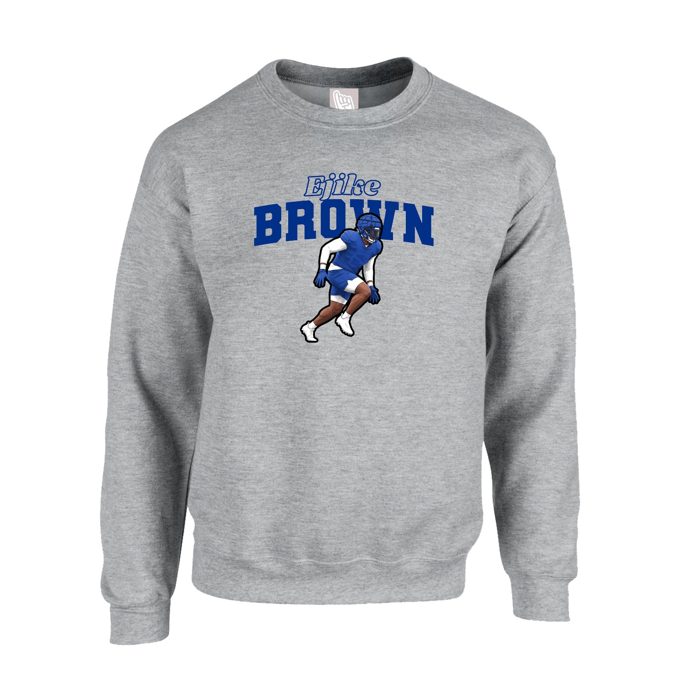 Fleece Crew — Name Arch in Grey