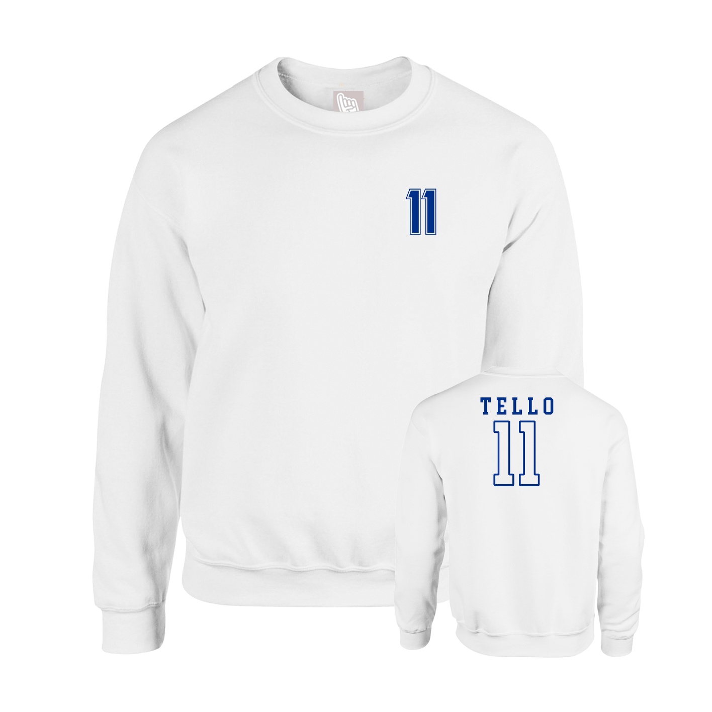 Fleece Crew — Chest Back in White