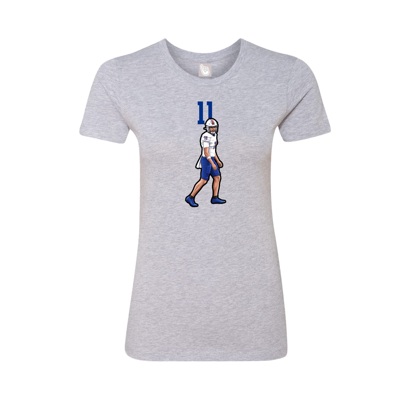 Fitted Women's Tee — Number Top in Grey