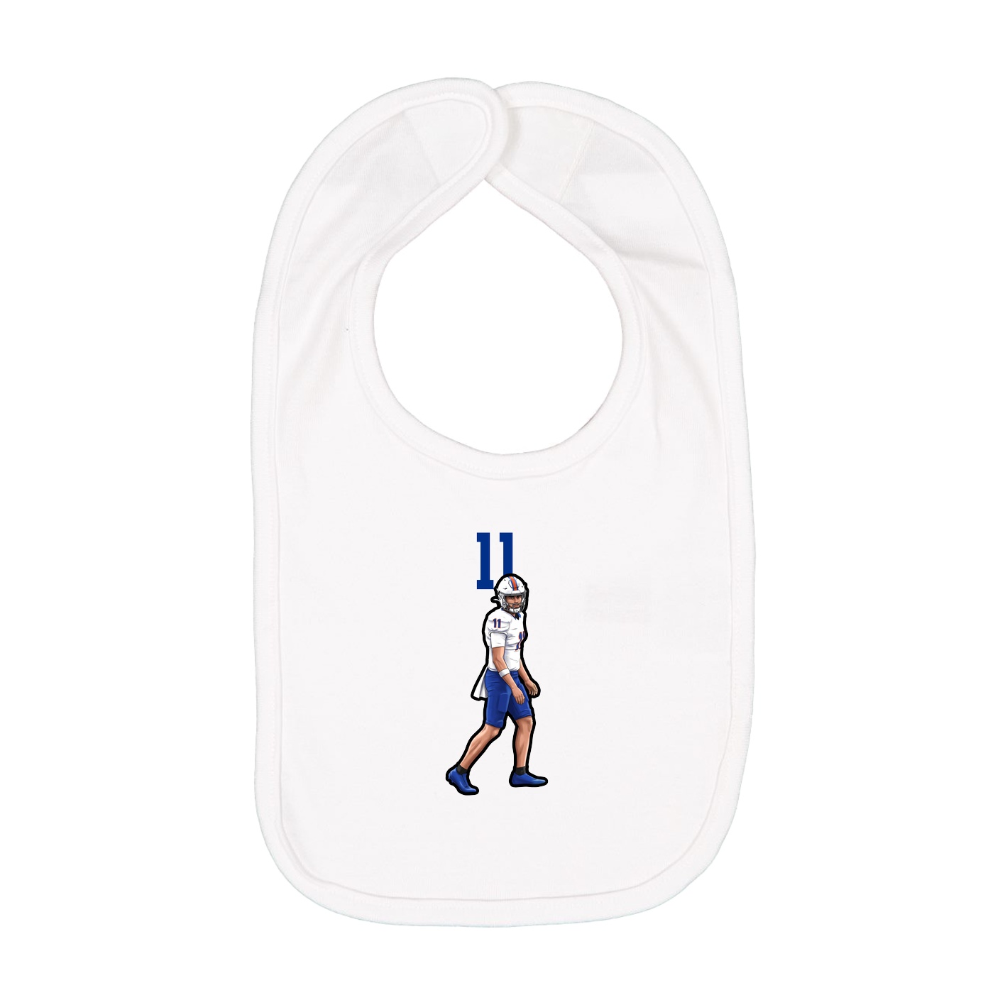 Infant Bib — Number Top in White