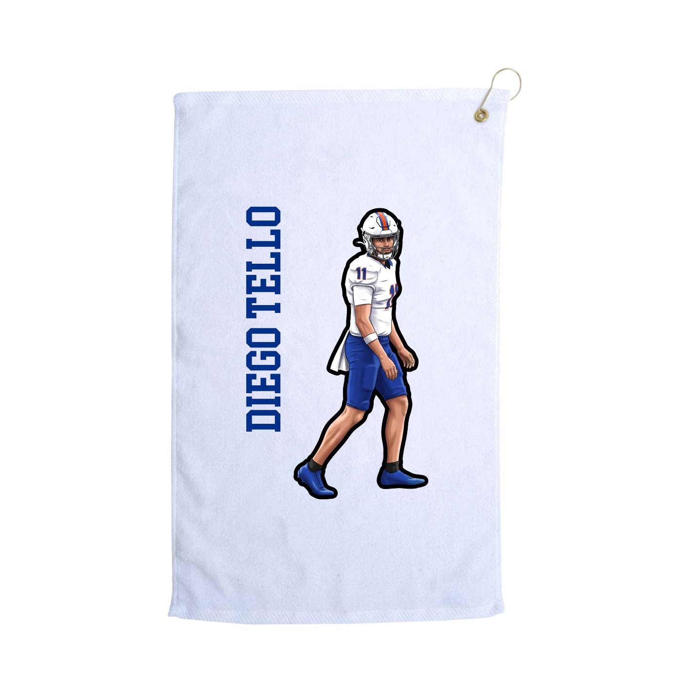 Golf Towel — Name Vertical in White