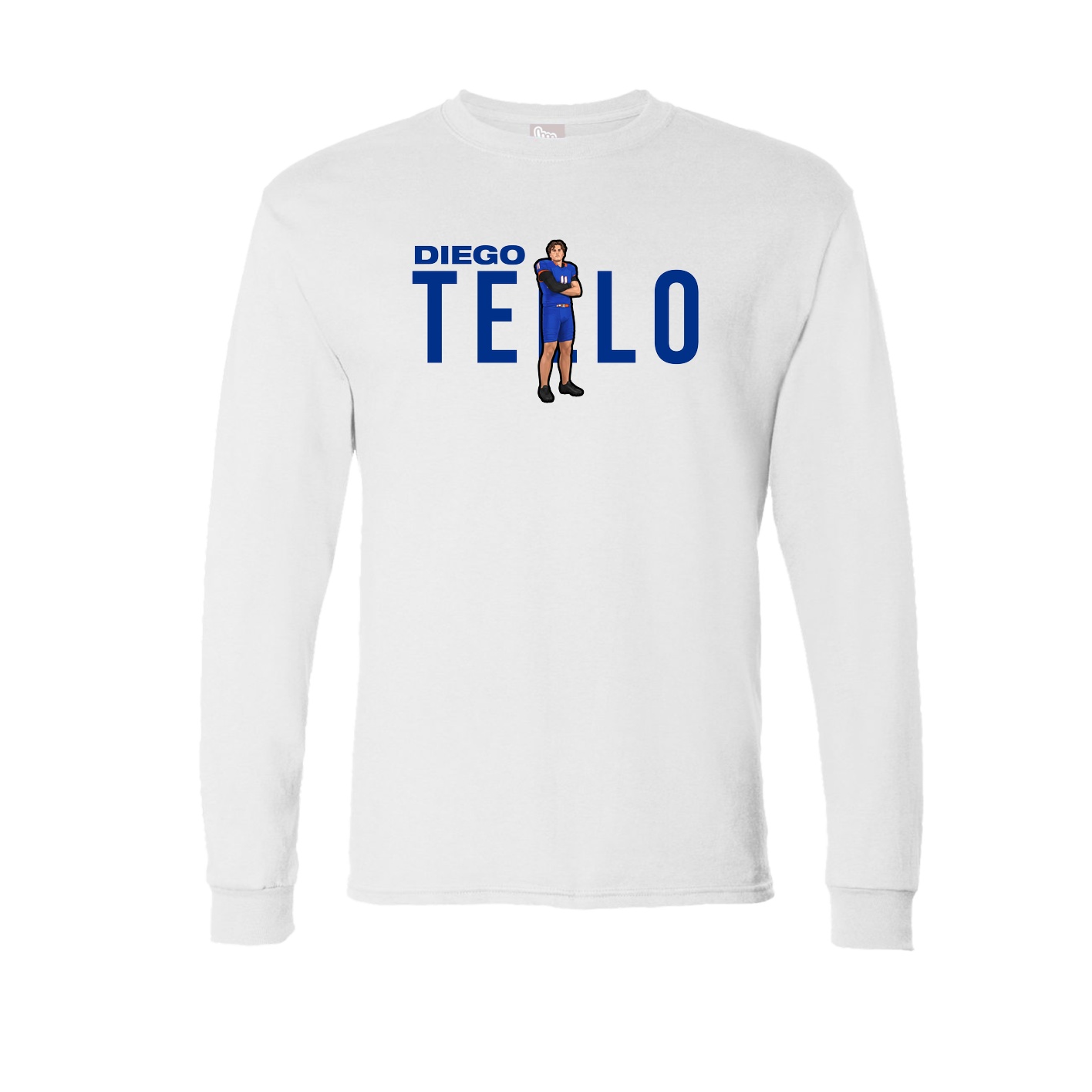 Long Sleeve Tee — Player Name in White