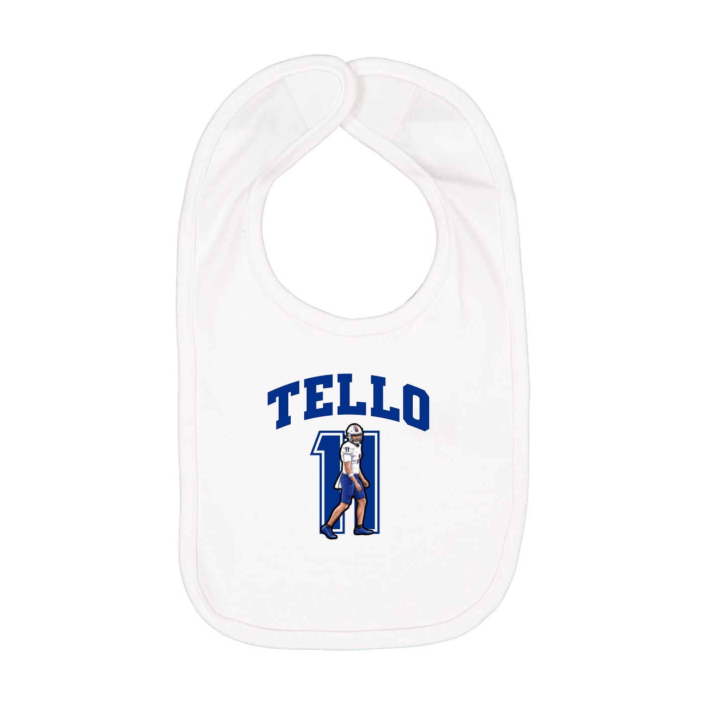 Infant Bib — Number in White