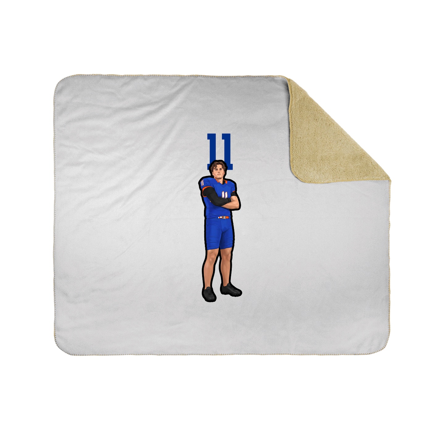 Throw Blanket — Number Top in White
