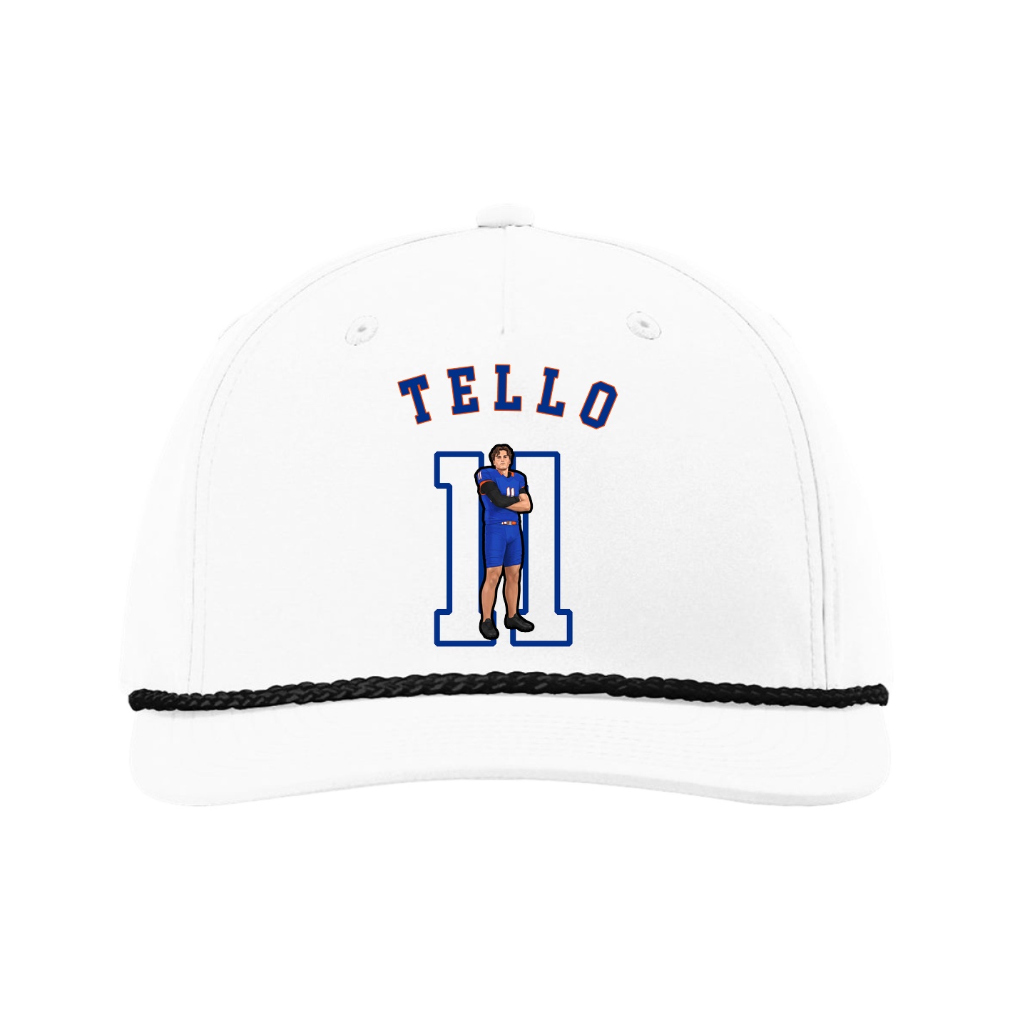 Five-Panel Classic Rope Cap — Shirsey Arch in White
