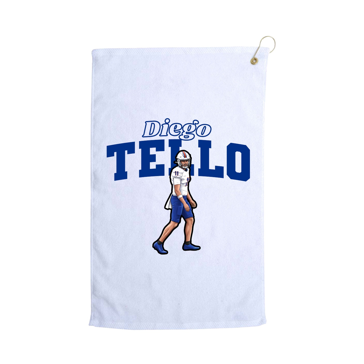 Golf Towel — Name Arch in White