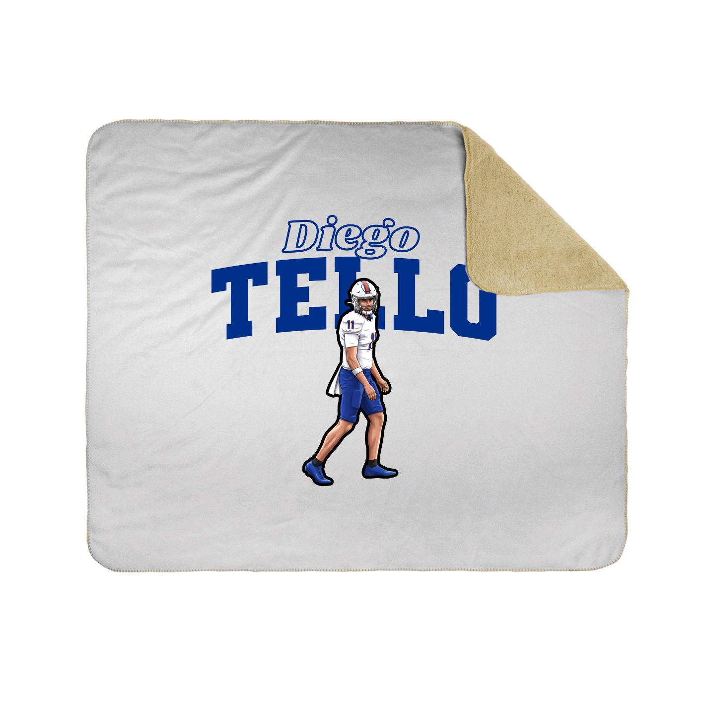 Throw Blanket — Name Arch in White