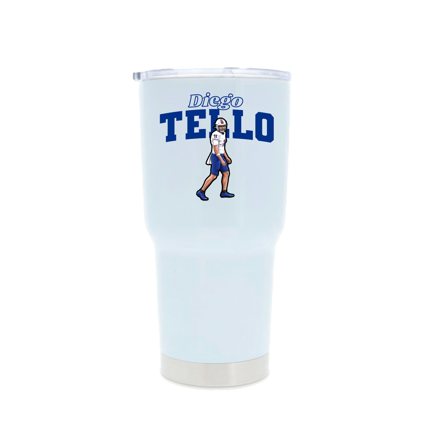30oz Stainless Steel Tumbler — Name Arch in White