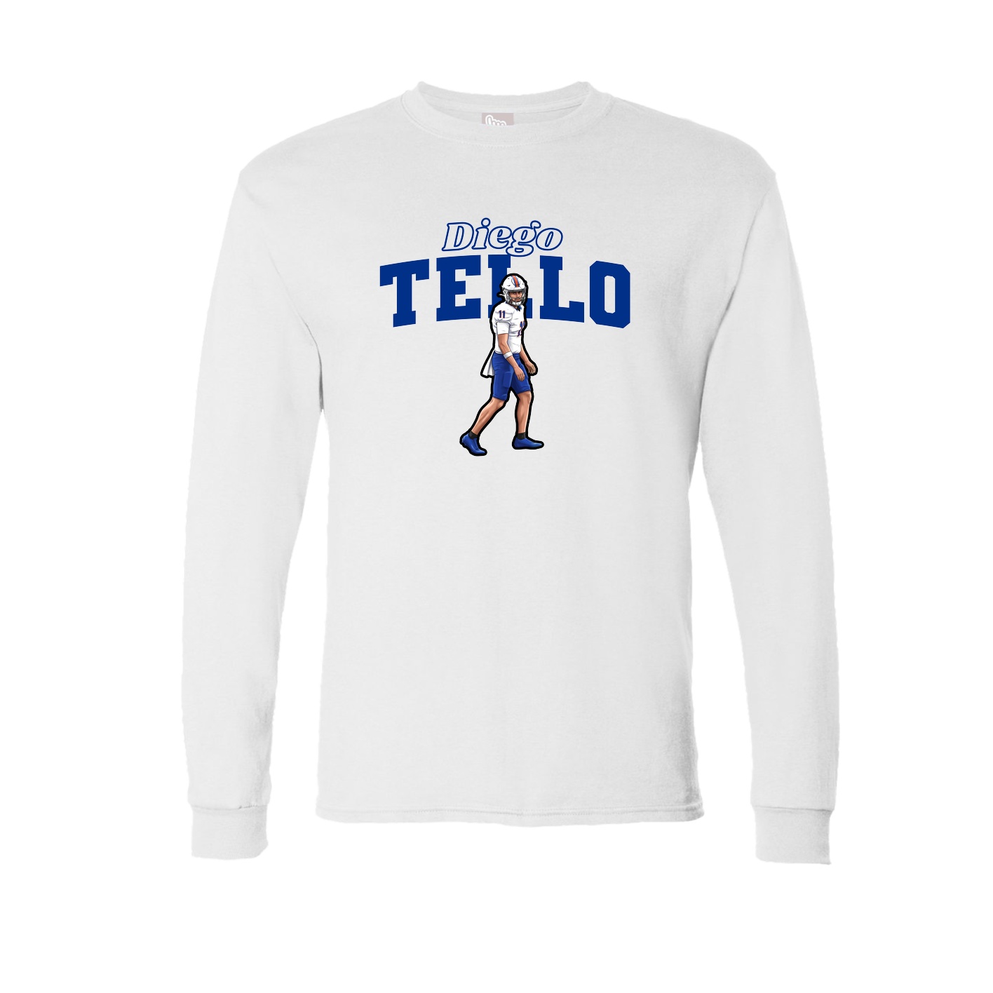 Long Sleeve Tee — Name Arch in White