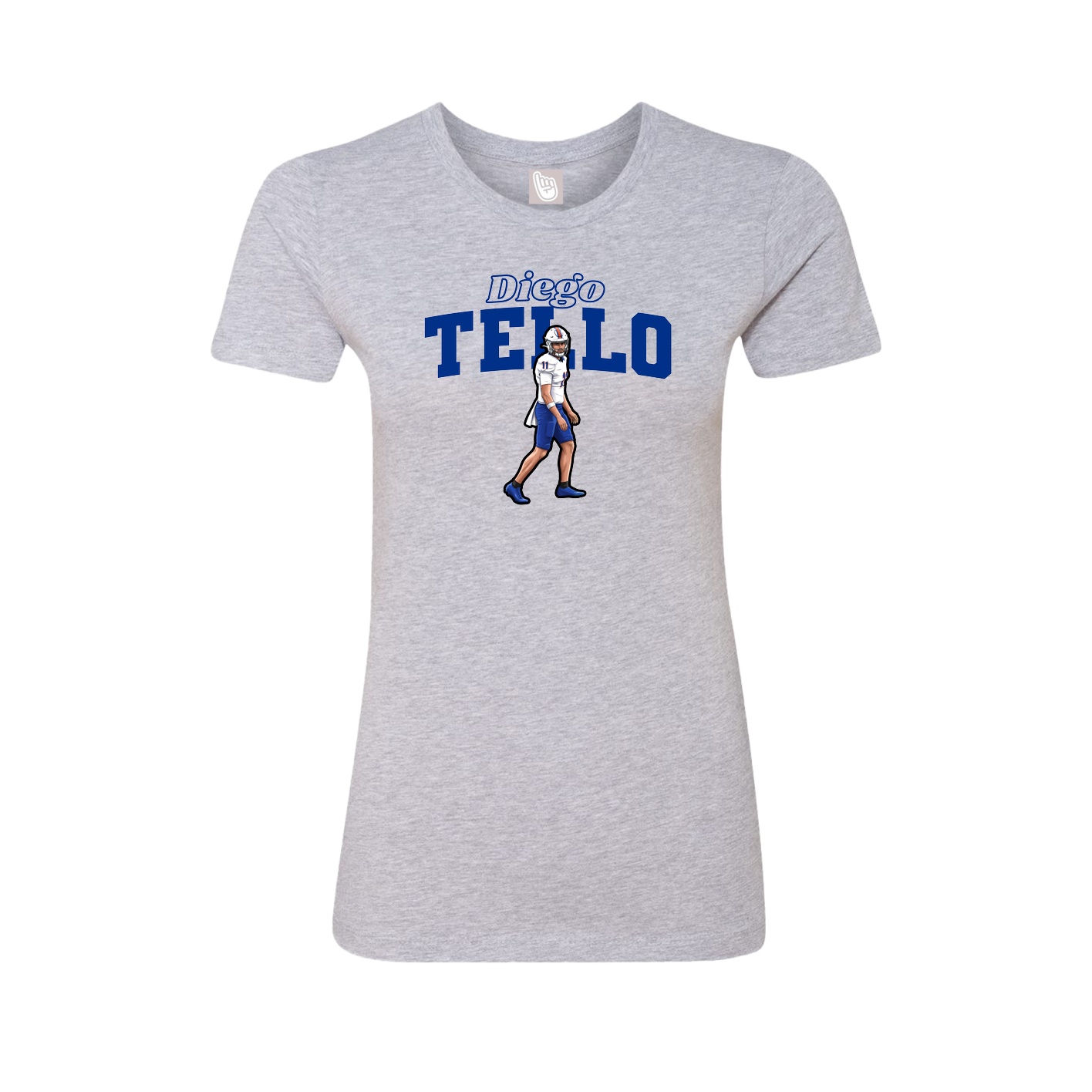 Fitted Women's Tee — Name Arch in Grey