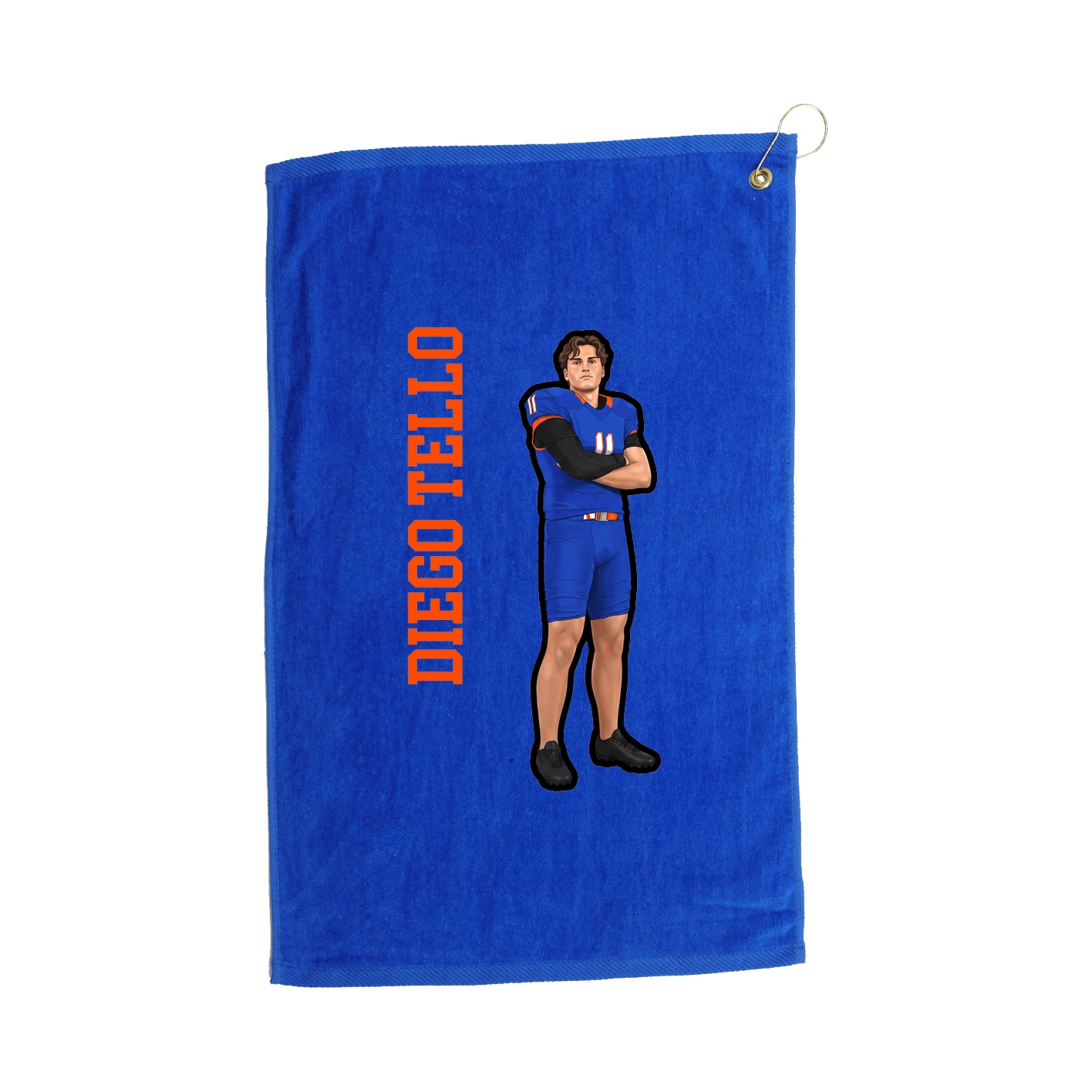 Golf Towel — Name Vertical in Royal