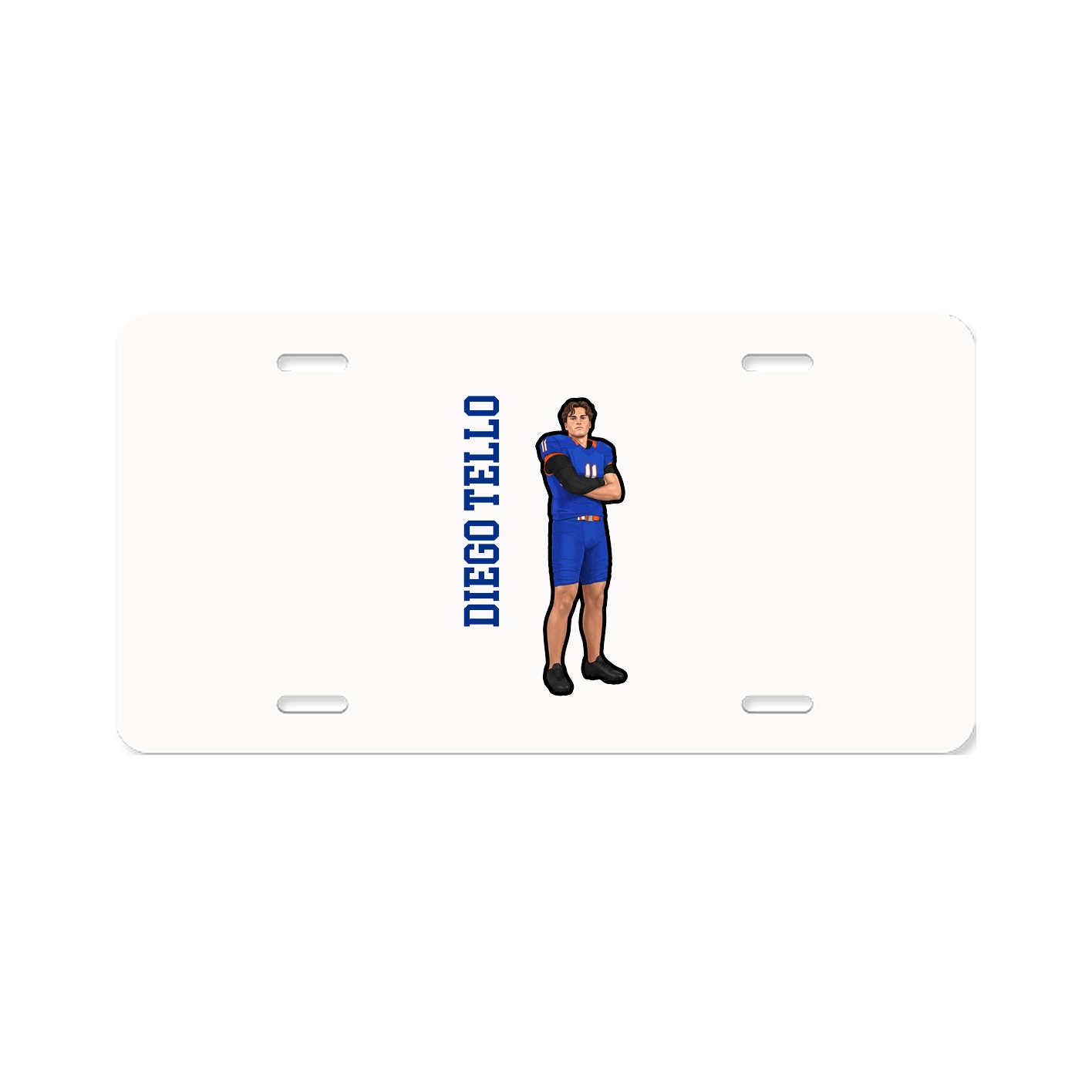 License Plate — Name Vertical in Classic