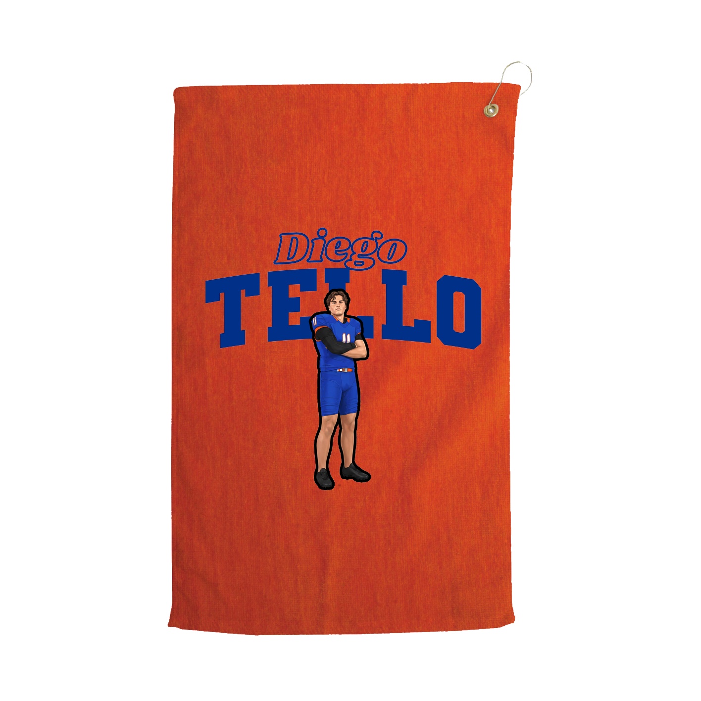 Golf Towel — Name Arch in Orange