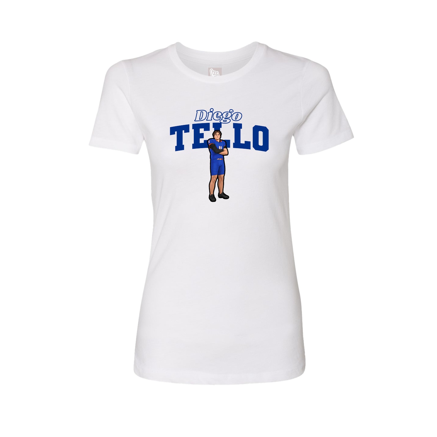 Fitted Women's Tee — Name Arch in White